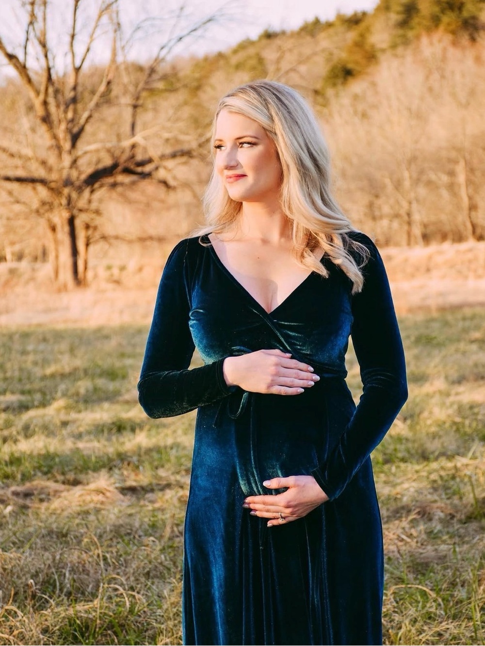 Baltic Born Velvet Wrap Dress - Teal